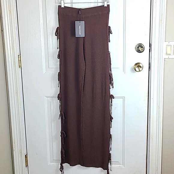 PrettyLittleThing Pants - Prettylittlething Sheer Knit Tie Side Trouser NWT